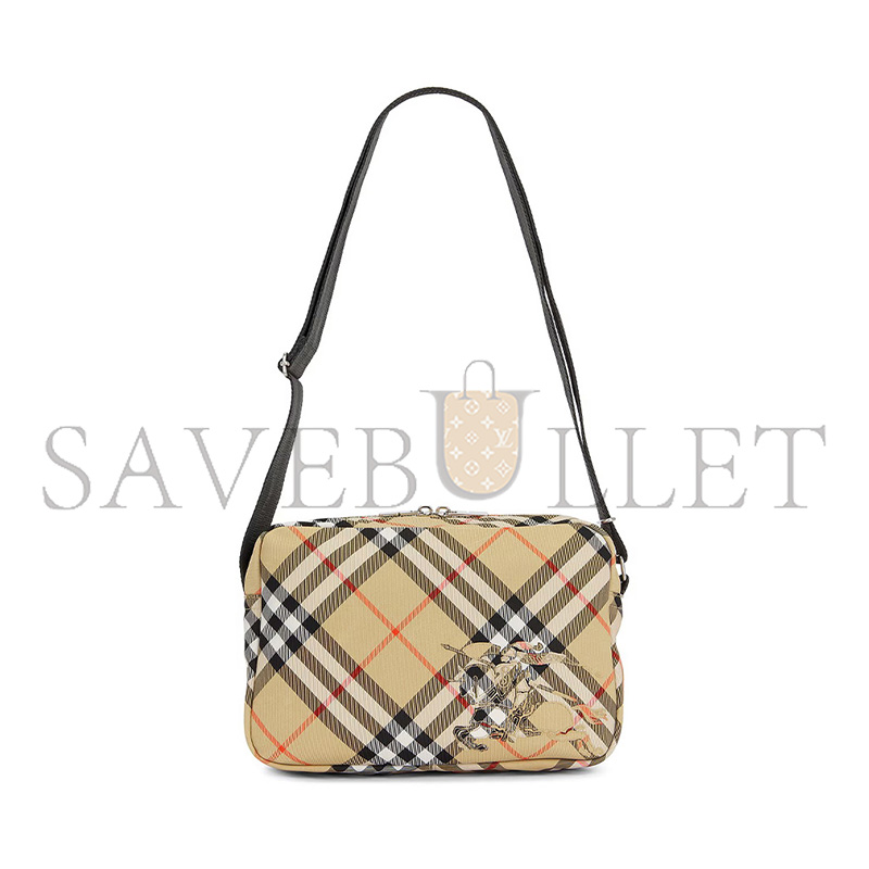 BURBERRY CHECK CROSSBODY BAG IN SAND 8091320 (25*18*12cm)